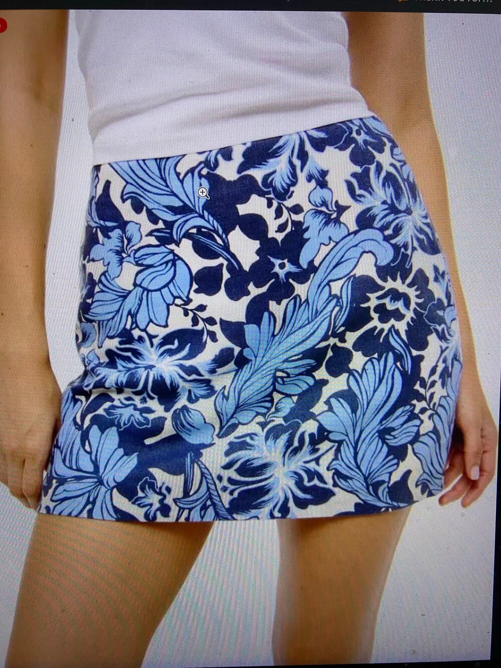 NWT Abercrombie & Fitch Scarlett Ultra High Rise Skort Floral Linen Blend Med